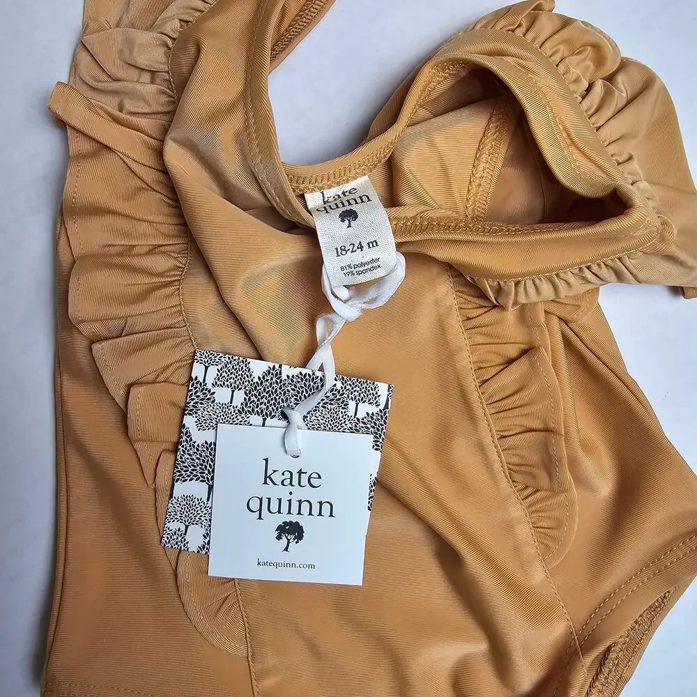 NWT Kate Quinn Side Ruffle One Piece Swimsuit Size 18/24m Clay